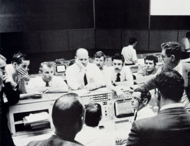 A photo of the Gold Team in Mission Control