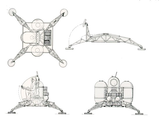 A picture diagram of a one-man lunar lander