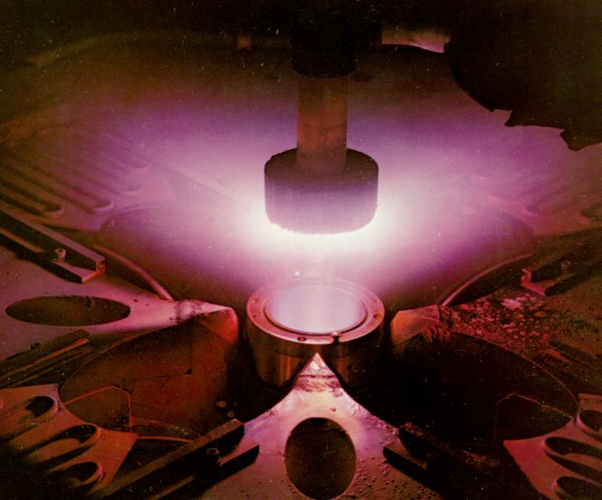 A photo of a sample of heat-shield material tested at high temperature