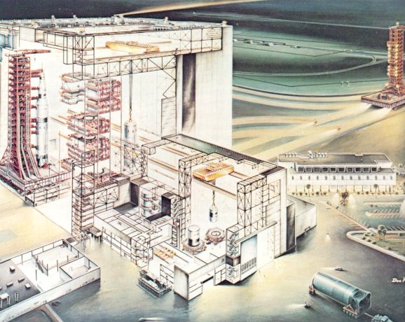 A picture of the cross-section of the Vehicle Assembly Building