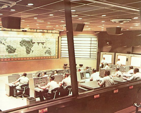 A photo of staff in the control center