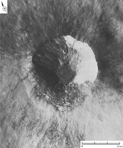 Figure 116 impact craters with asymmetric ray patterns and profiles