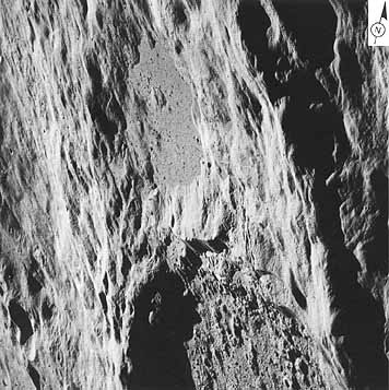 Figure 155 view of the large dark 'pool' on the north flank of the crater King