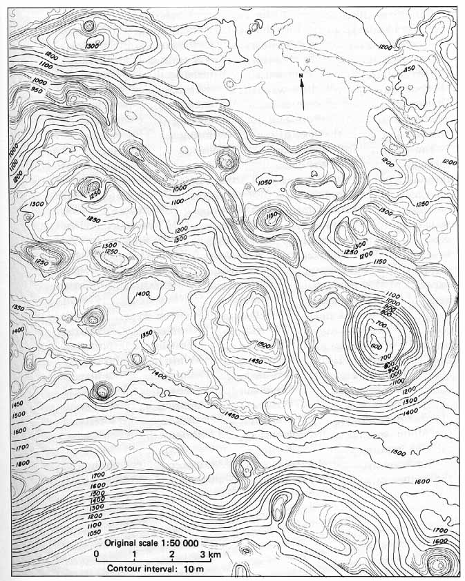 Topographic contour map