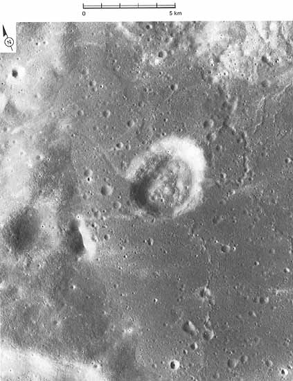 Figure 240 crater inside the old pre-lmbrian crater Gagarin on the far side of the Moon
