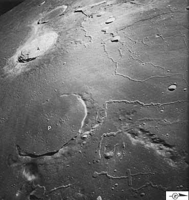 Figure 30 Montes Harbinger (bottom right) and the Aristarchus plateau (top)