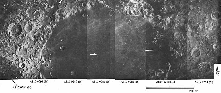Figure 34 A mosaic of seven metric camera frames showing the northern part of the Crisium basin