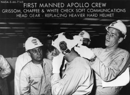 Apollo 1 crew check comms