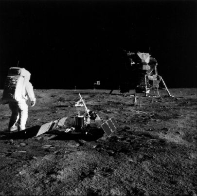 Aldrin near seismometer