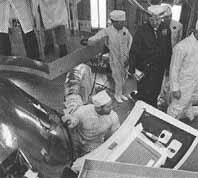 Leonov enters Apollo command module