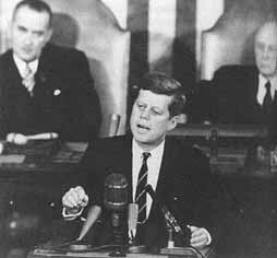 John F. Kennedy addresses the U.S. Congress