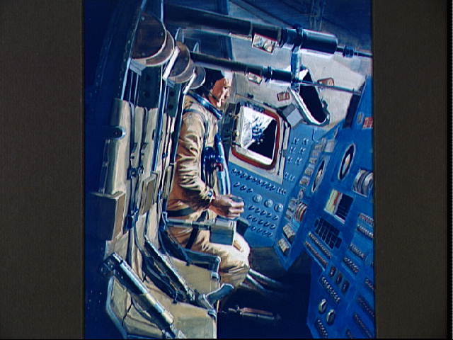 Artist S Concept Of Apollo 12 Command Module S Interior